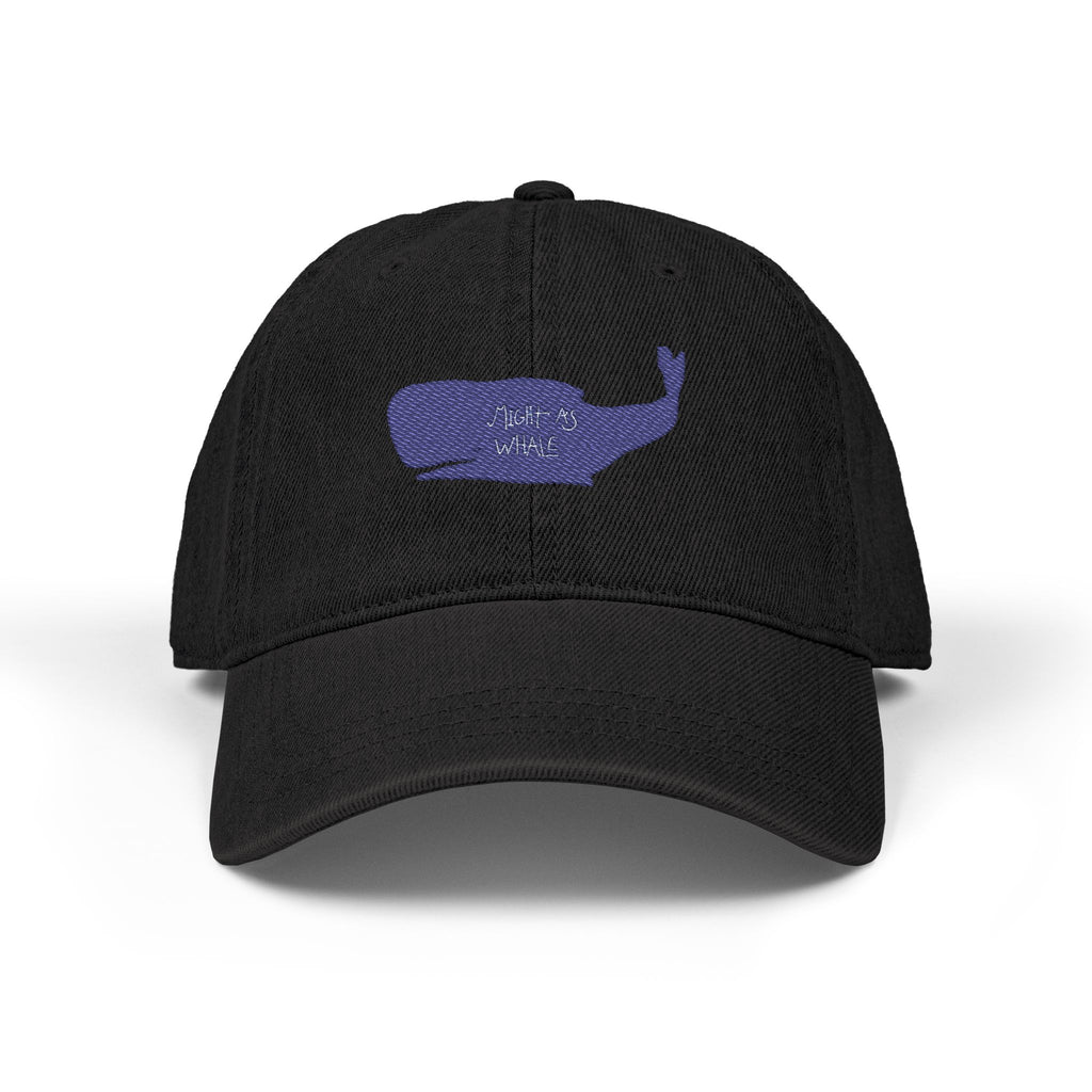 Embroidered Purple Whale Denim Hat - Casual Coastal Baseball Cap